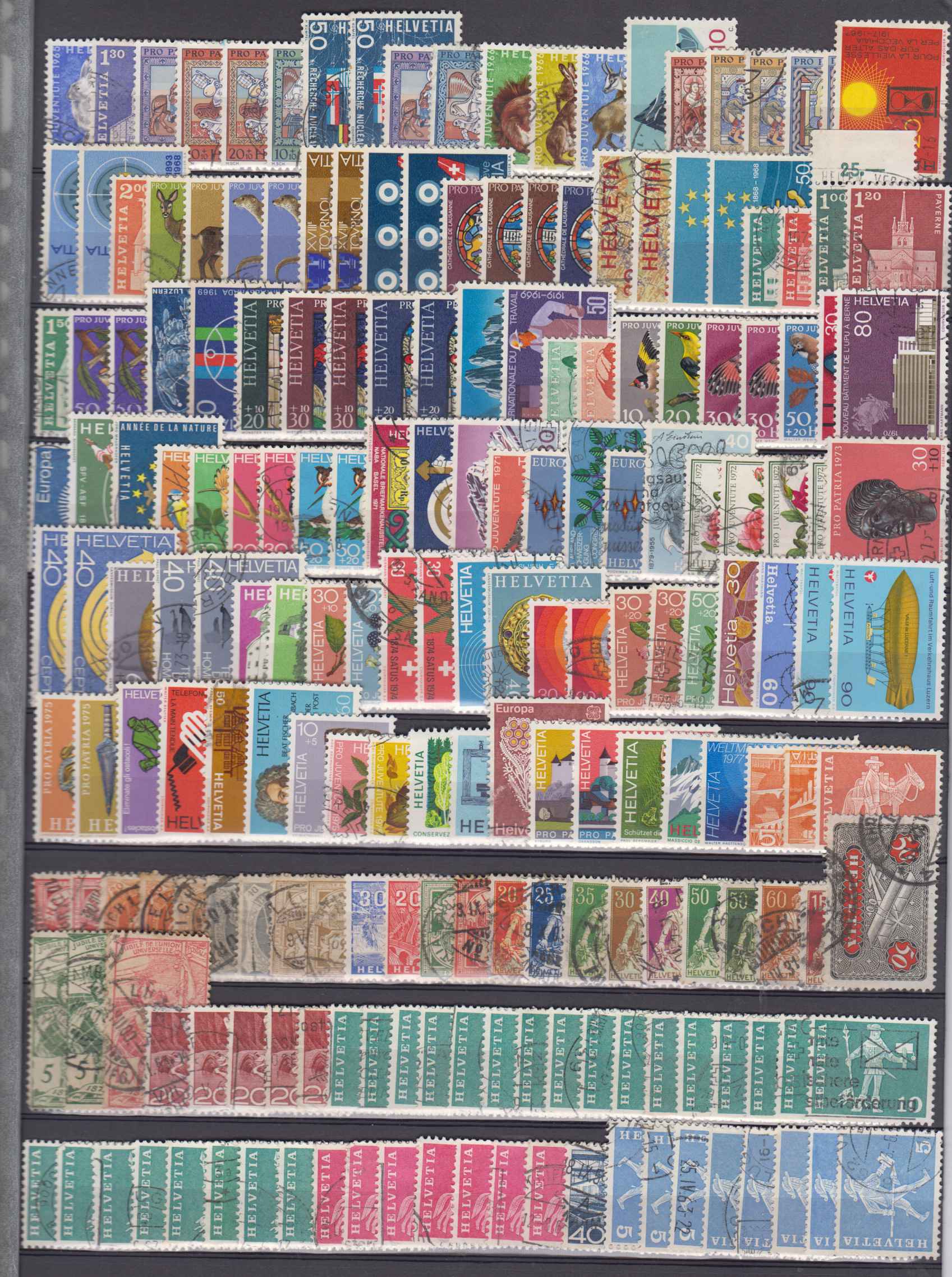 Switzerland — Collection on 5 stockpages with 1990+ stmaps including ordinary semi postal & air post…