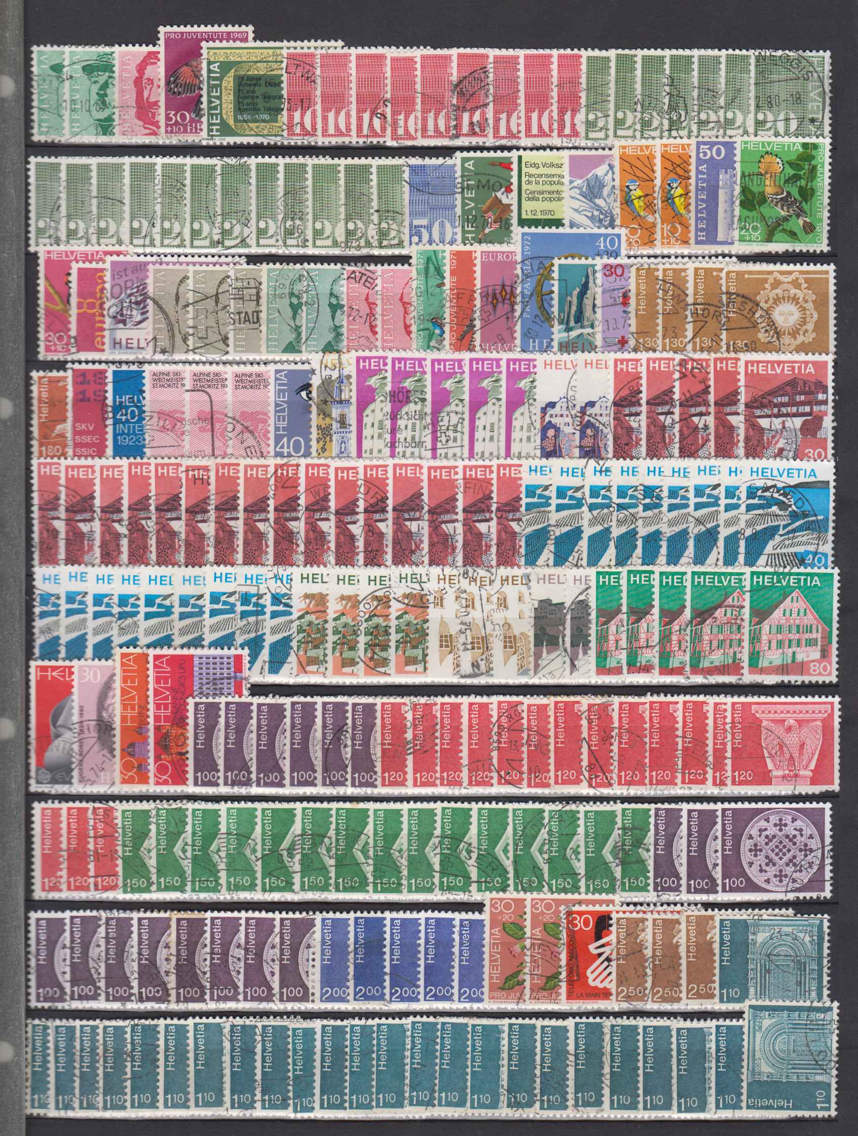 Switzerland — Collection on 5 stockpages with 1990+ stmaps including ordinary semi postal & air post…