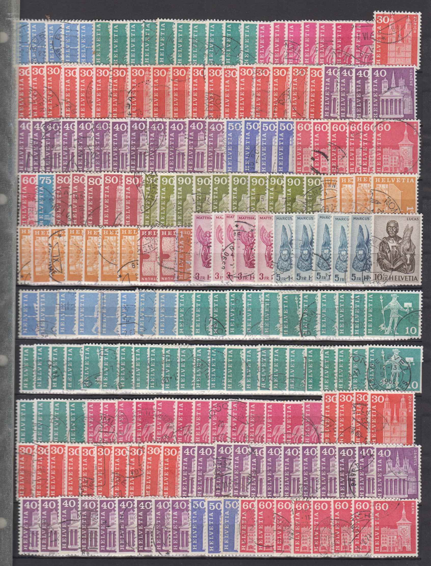 Switzerland — Collection on 5 stockpages with 1990+ stmaps including ordinary semi postal & air post…
