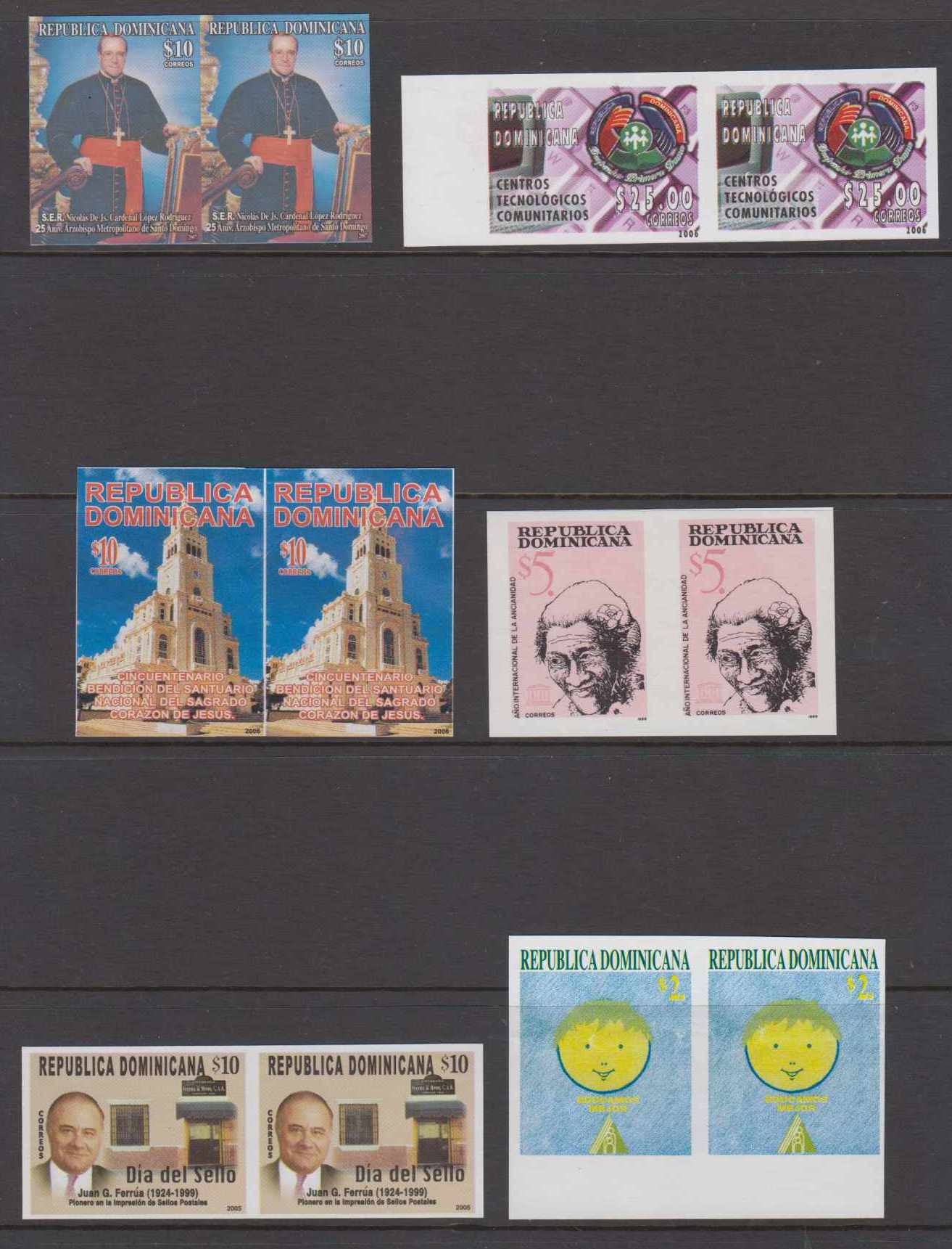 Dominican Republic 1978 — Specialized collection of 24 imperf pairs chiefly in full sets & two marginal imperf…