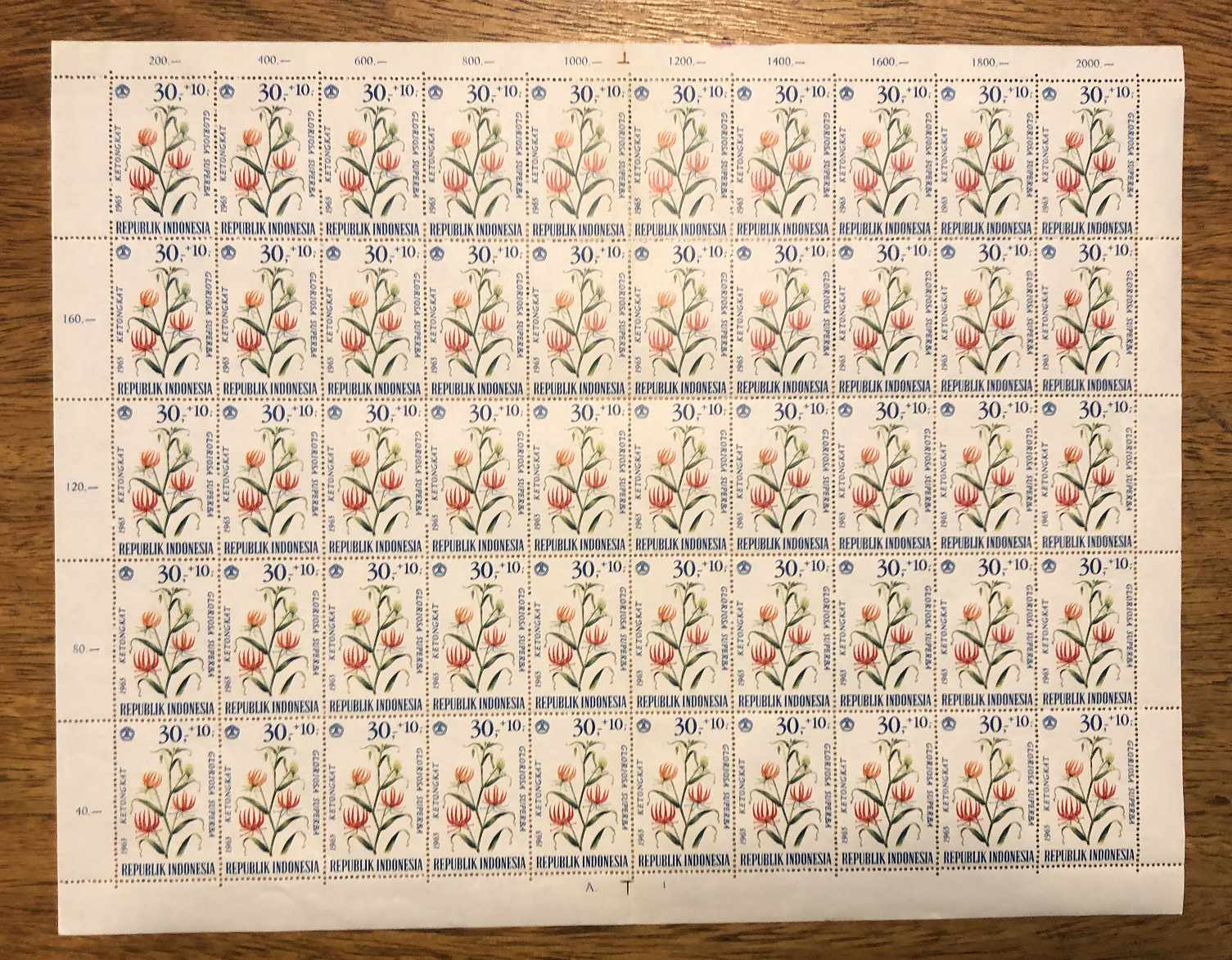 Indonesia 1965 — Flowers issue