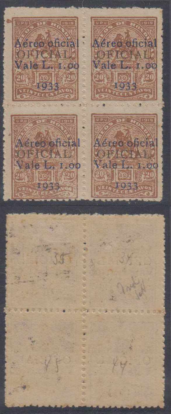 Honduras 1933 — Airpost semi official