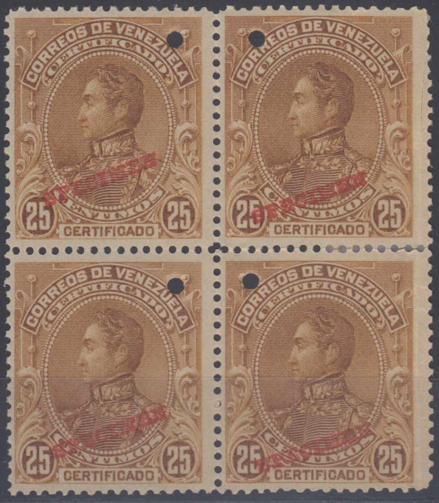 Venezuela 1899 — Registration stamps