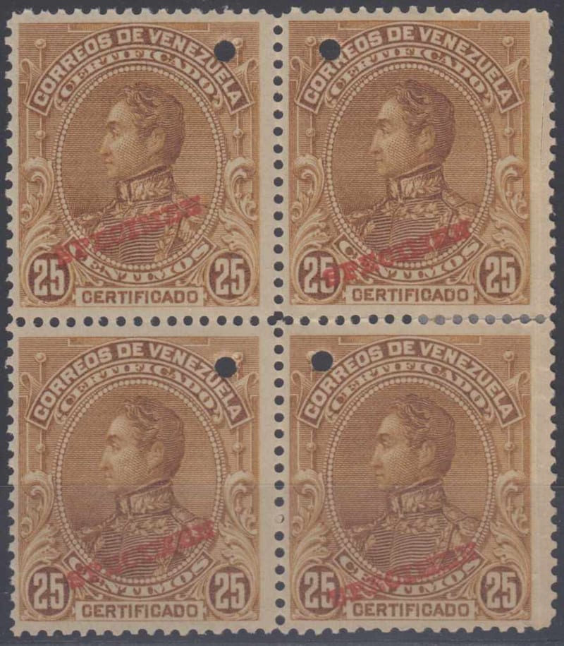 Venezuela 1899 — Registration stamps