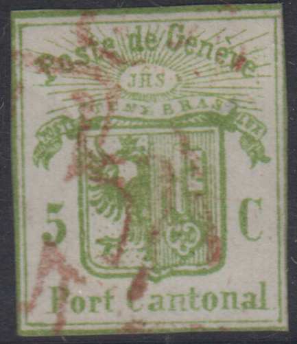 Switzerland 1847 — Envelope stamp used as adhesive