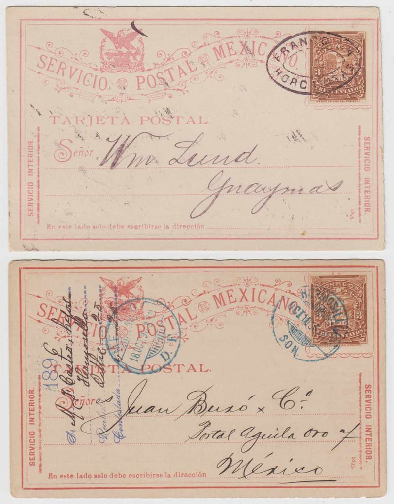 Mexico 1896 — Mepsi PC 75 type I (12 arcs) & PC 75 type II (12 1/2 arcs)