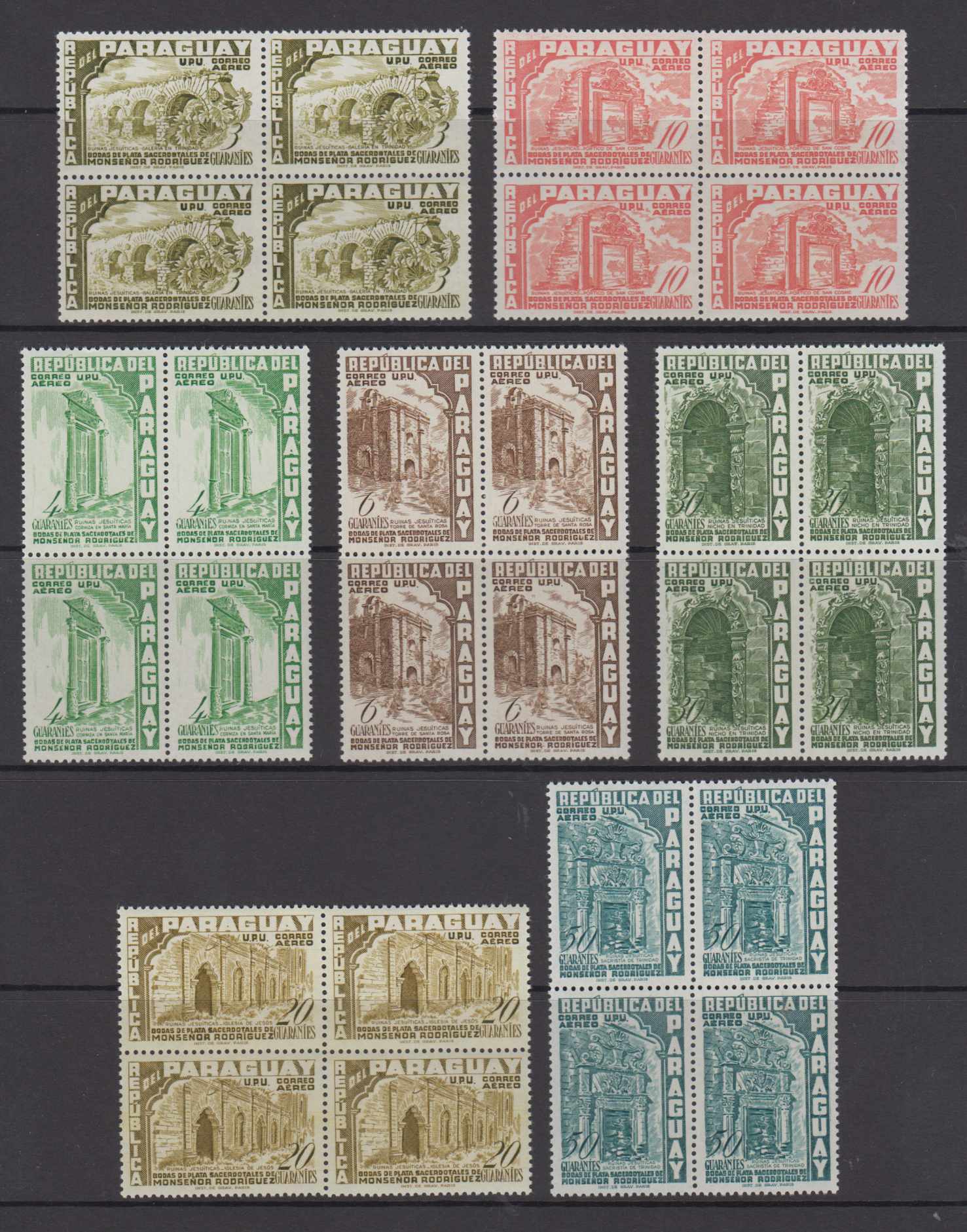 Paraguay 1955 — Scott 491-497 & C225-c232