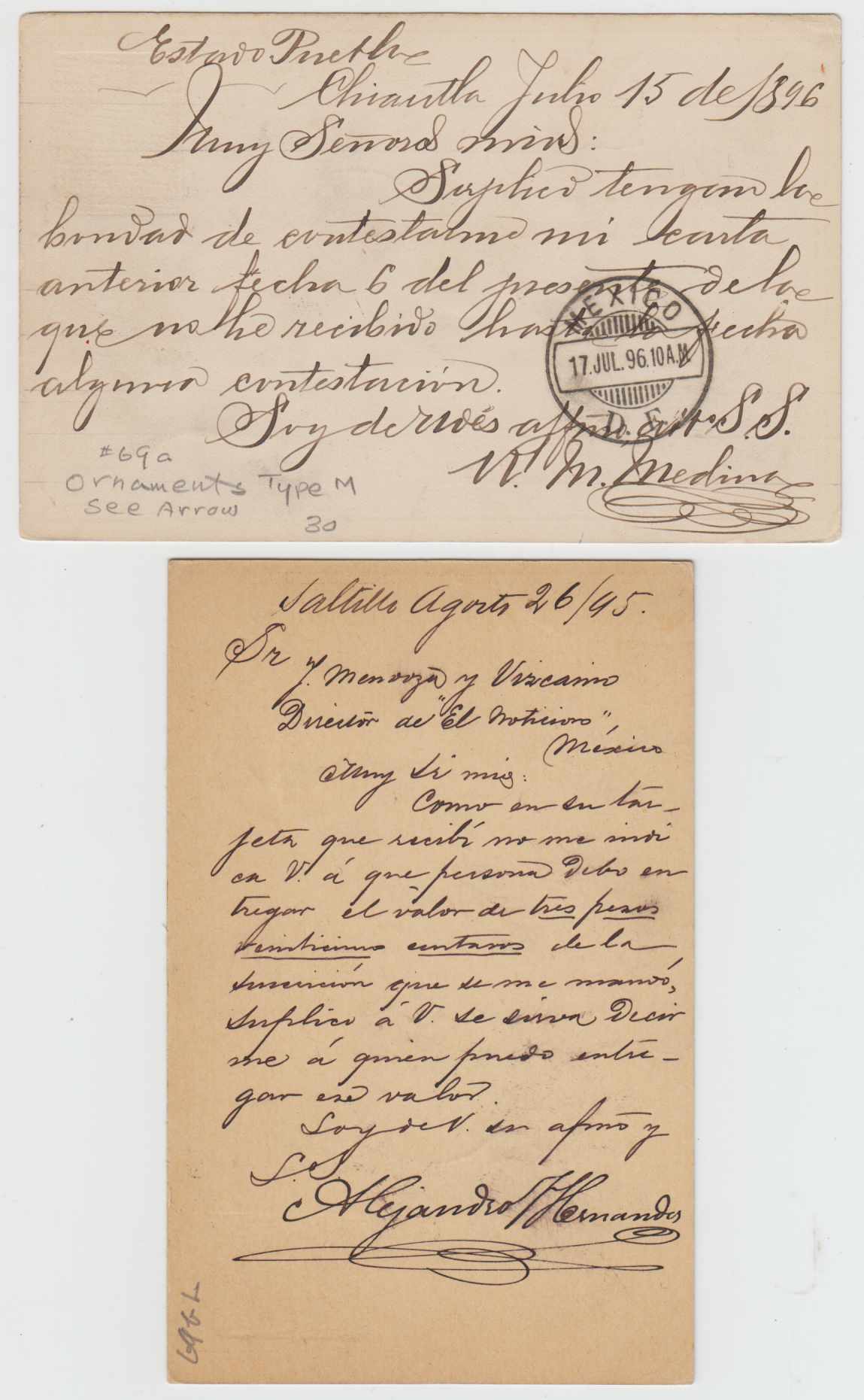 Mexico 1895 — Mepsi Pc65 & Pc67