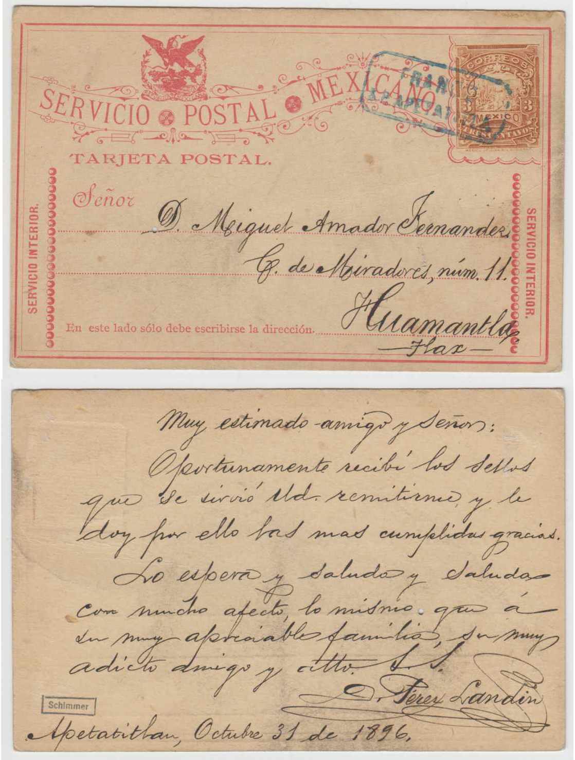 Mexico 1896 — Oct 31