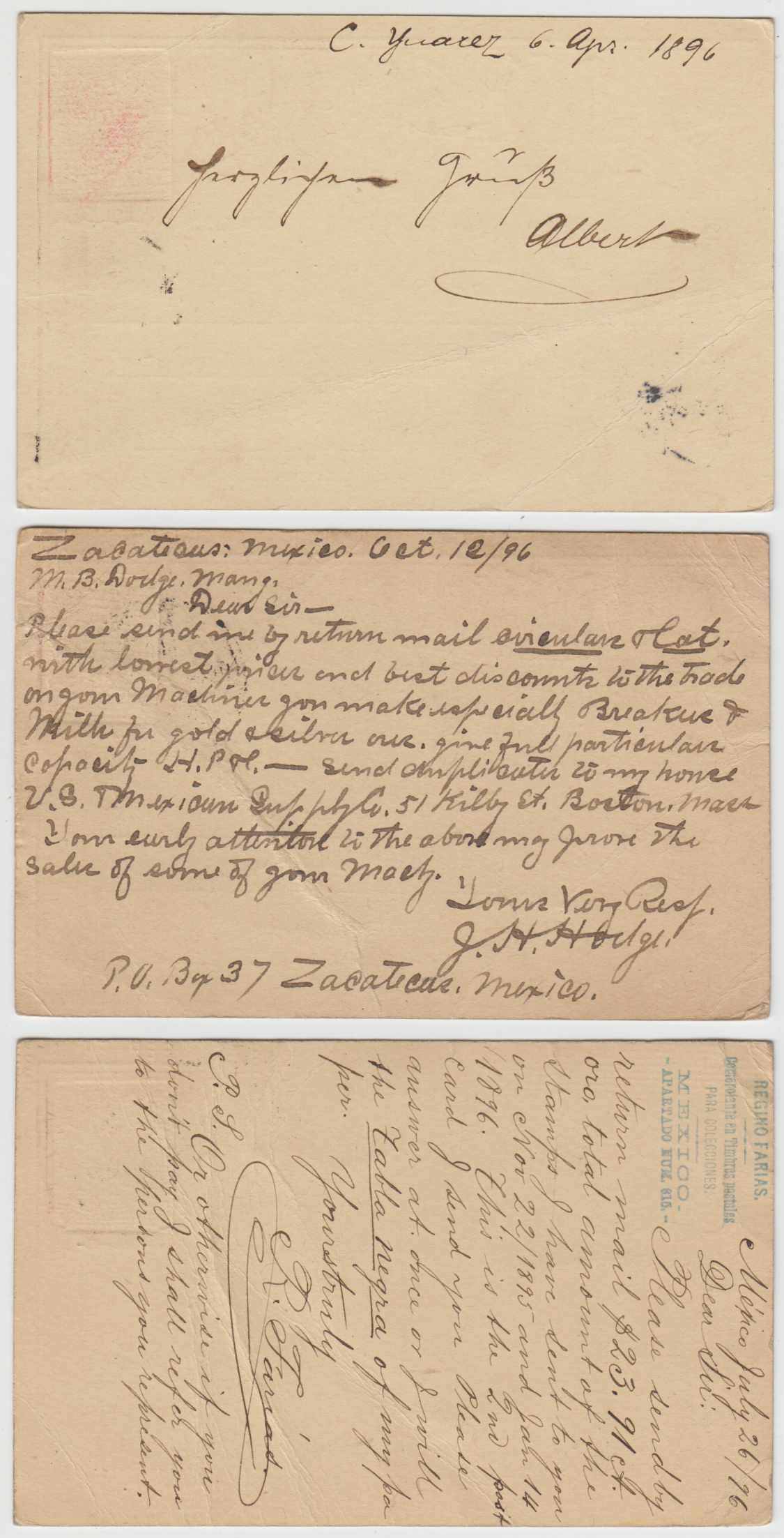 Mexico 1896 — Mepsi Pc80-pc81