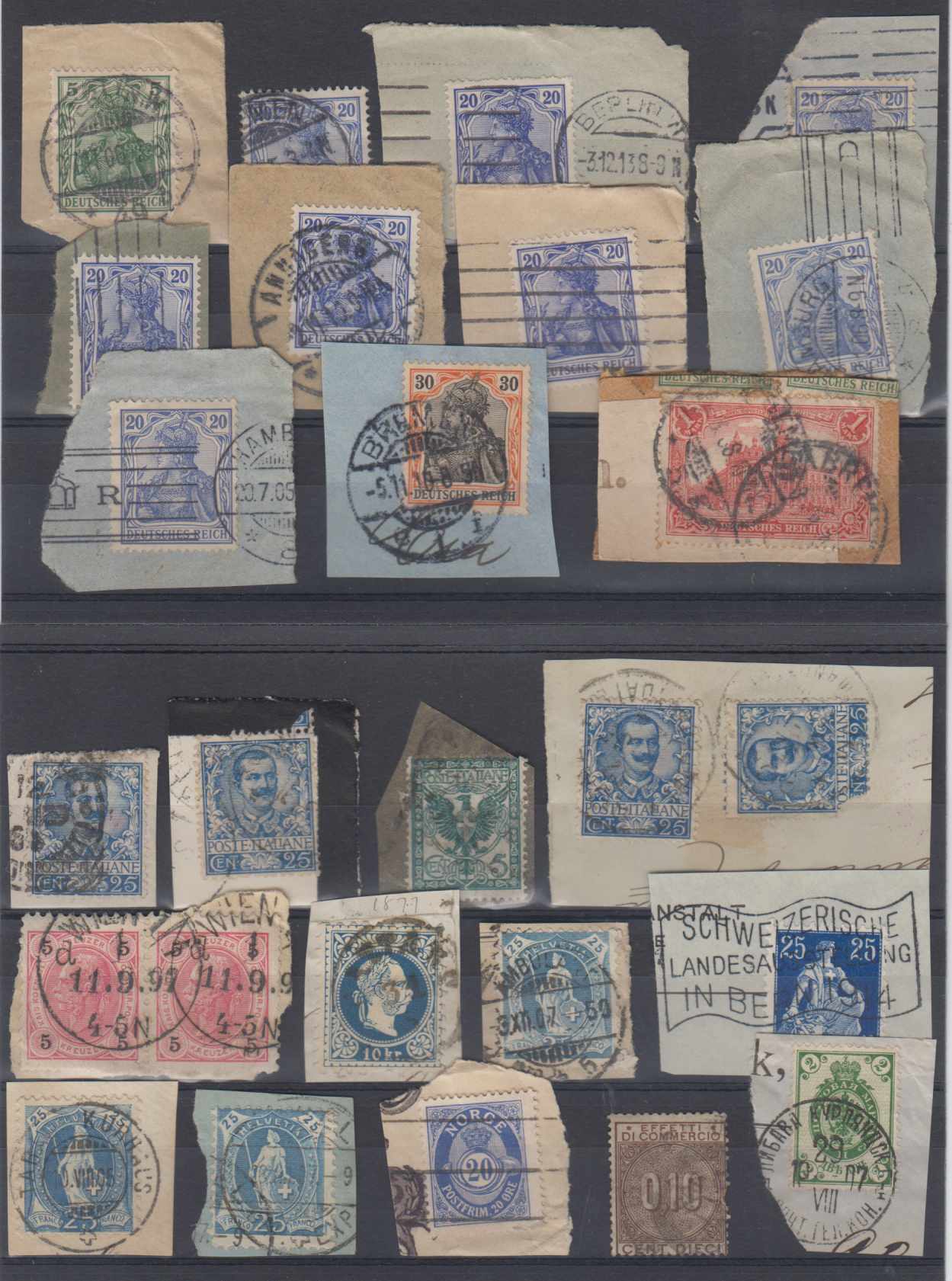 Europe 1880 — Group of 33 pieces & 4 singles from Belgium, Spain, Germany, Italy, Austria, Switzerland…