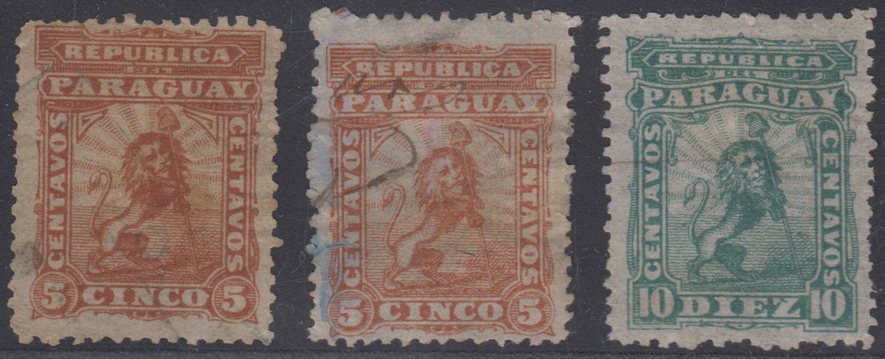 Paraguay 1879 — Scott 12-13 & 12a