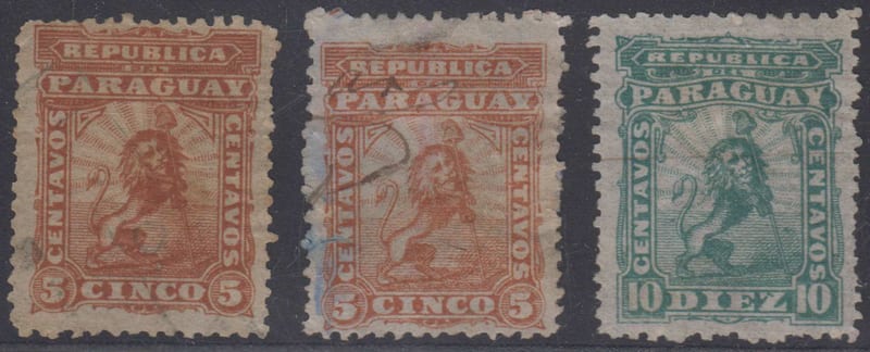 Paraguay 1879 — Scott 12-13 & 12a