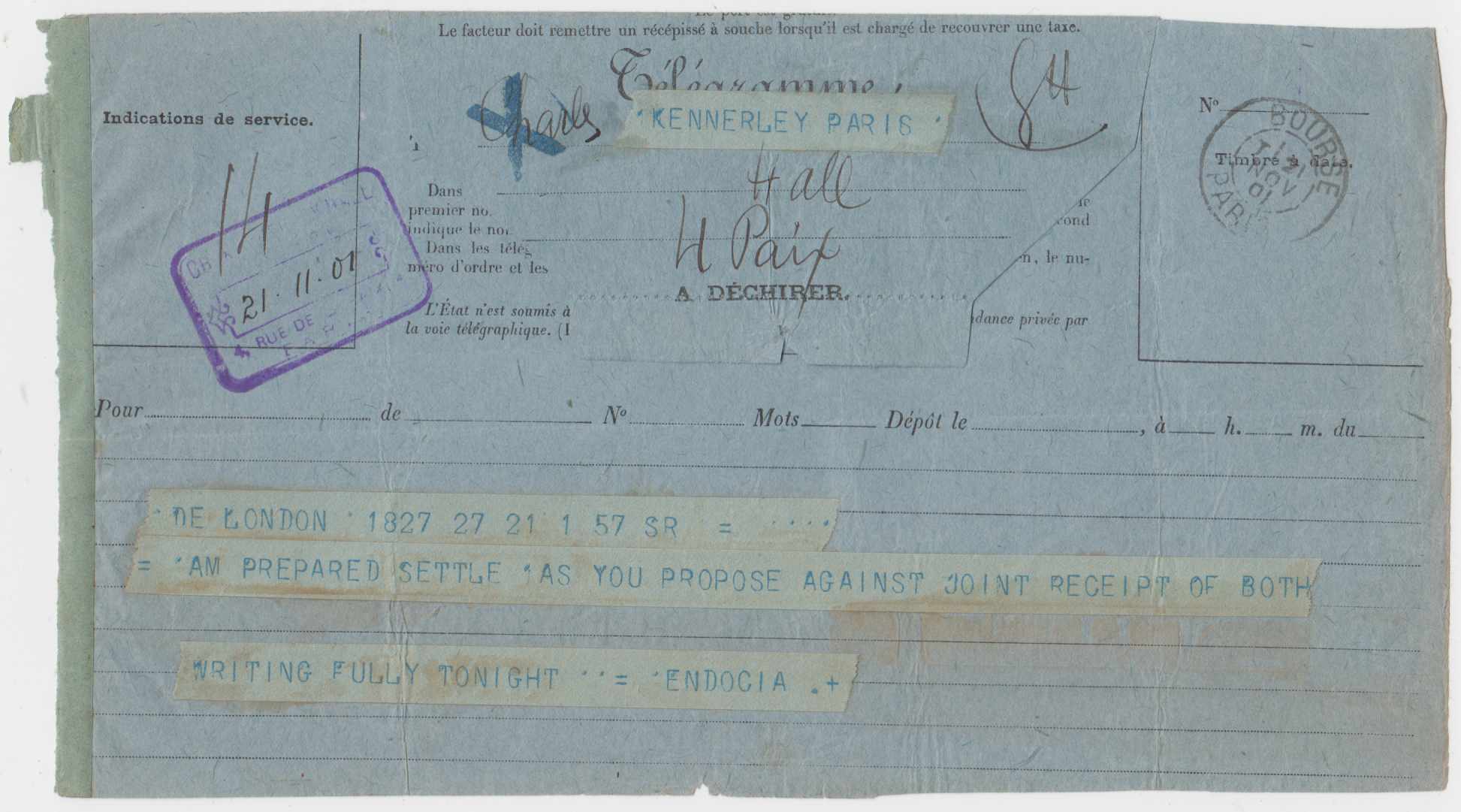 France 1901 — Telegrams