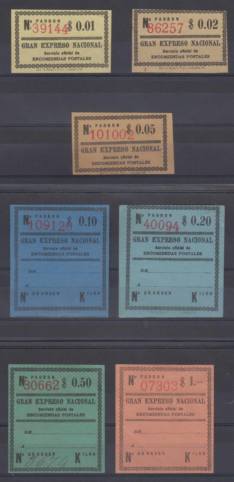 Argentina 1886 — Parcel Post