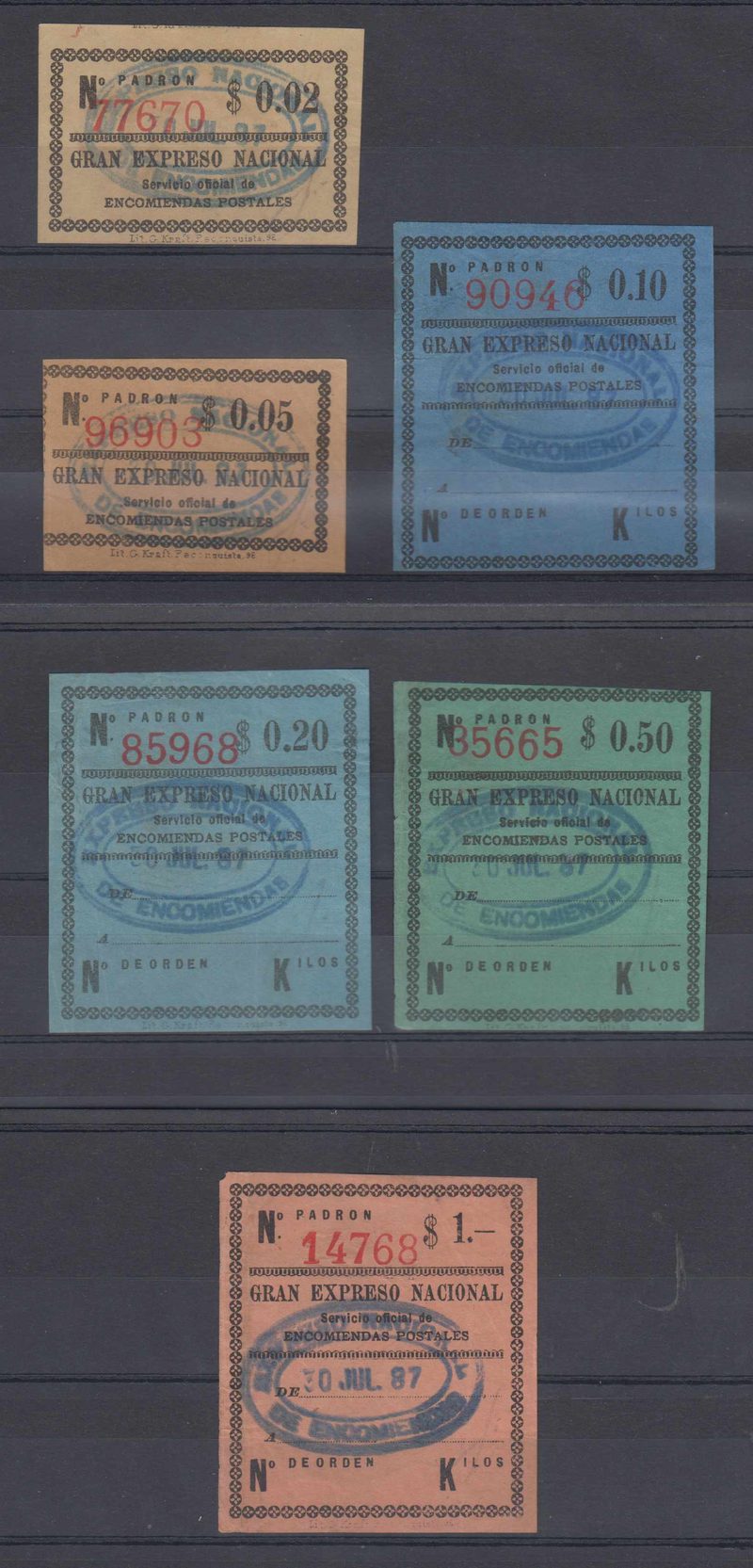 Argentina 1887 — Parcel Post