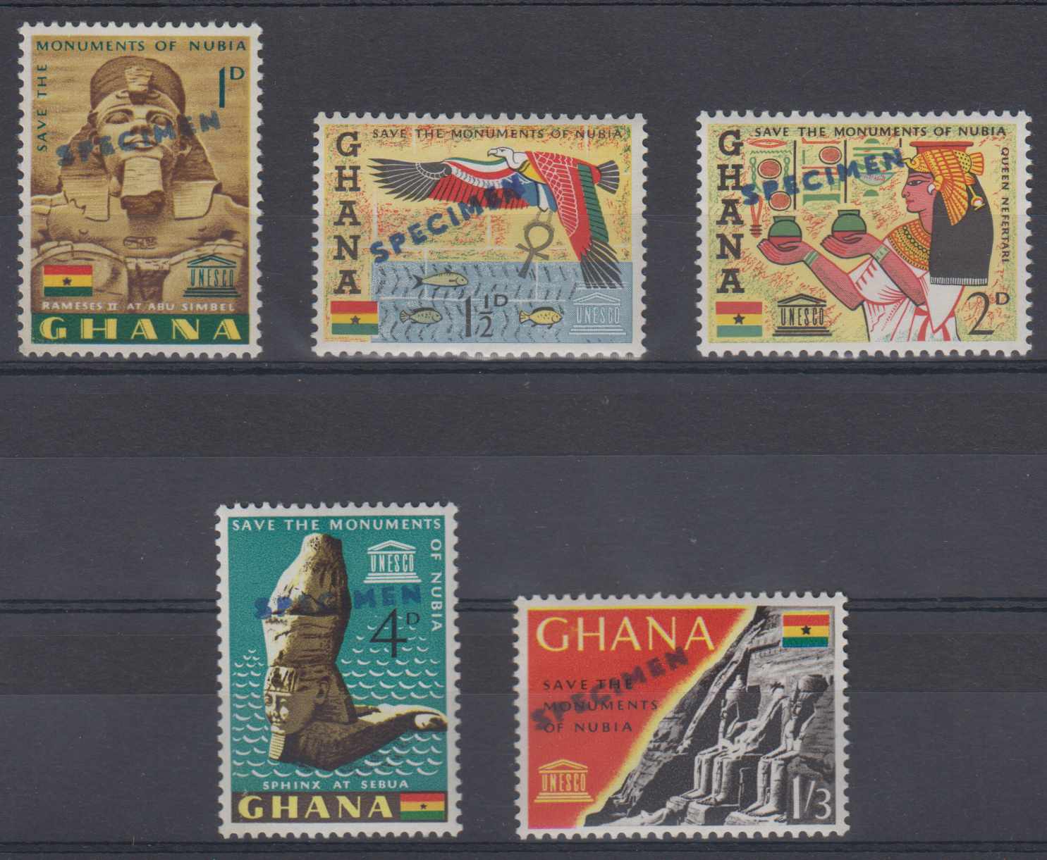 Ghana 1963 — Unesco & Historic Monument in Nubia