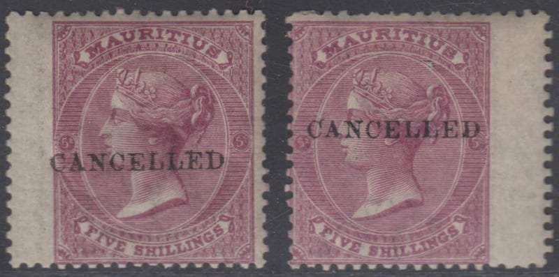 Mauritius 1863 — Scott 41 & 41a top values