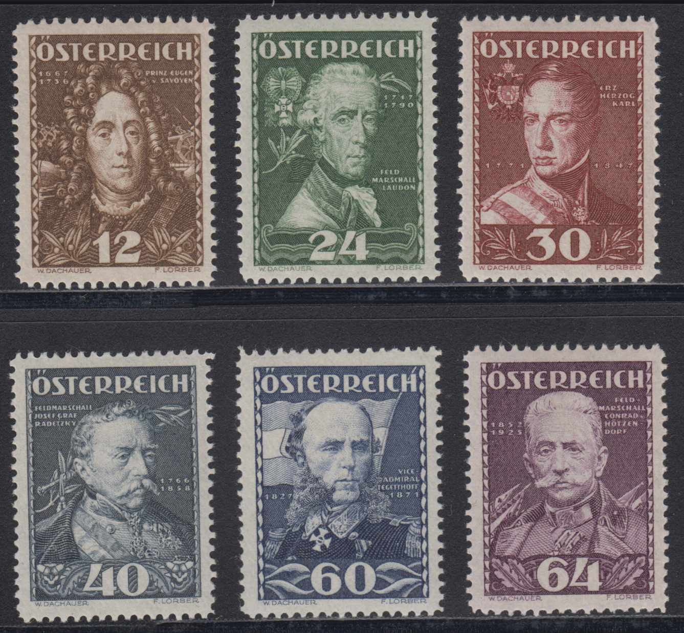 Austria 1935 — Scott B132-b137