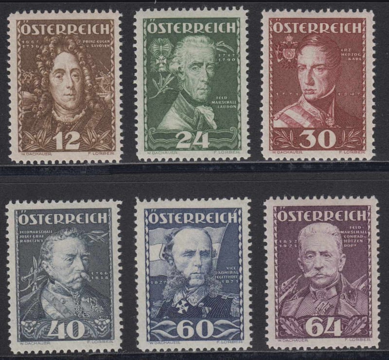 Austria 1935 — Scott B132-b137
