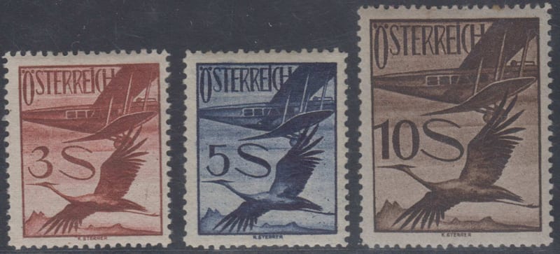 Austria 1925 — Airplane Passing Crane
