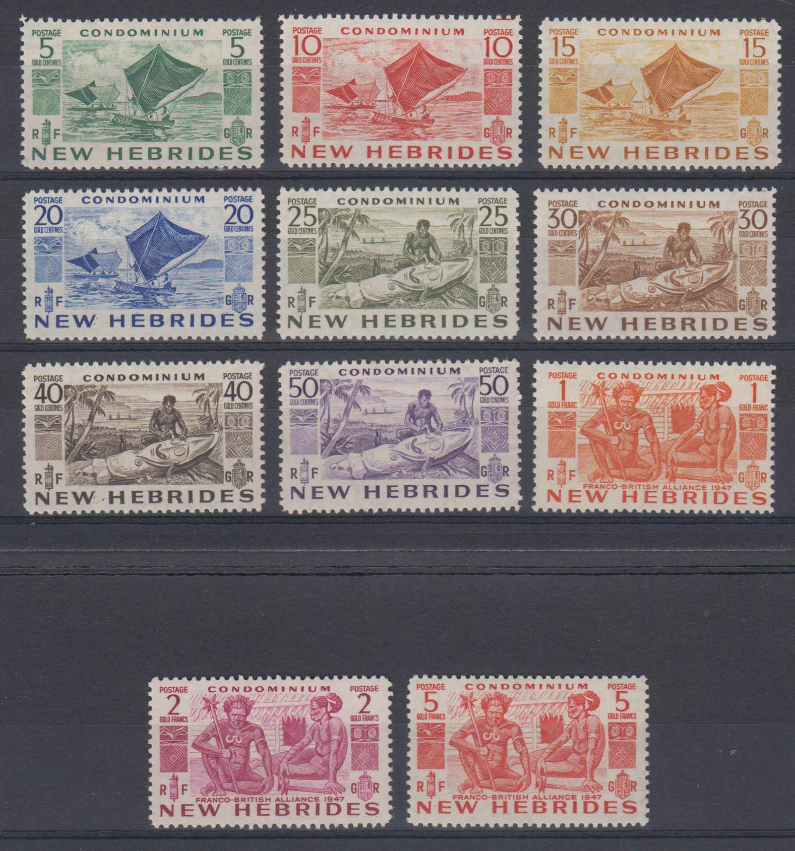 New Hebrides 1953 — Canoes