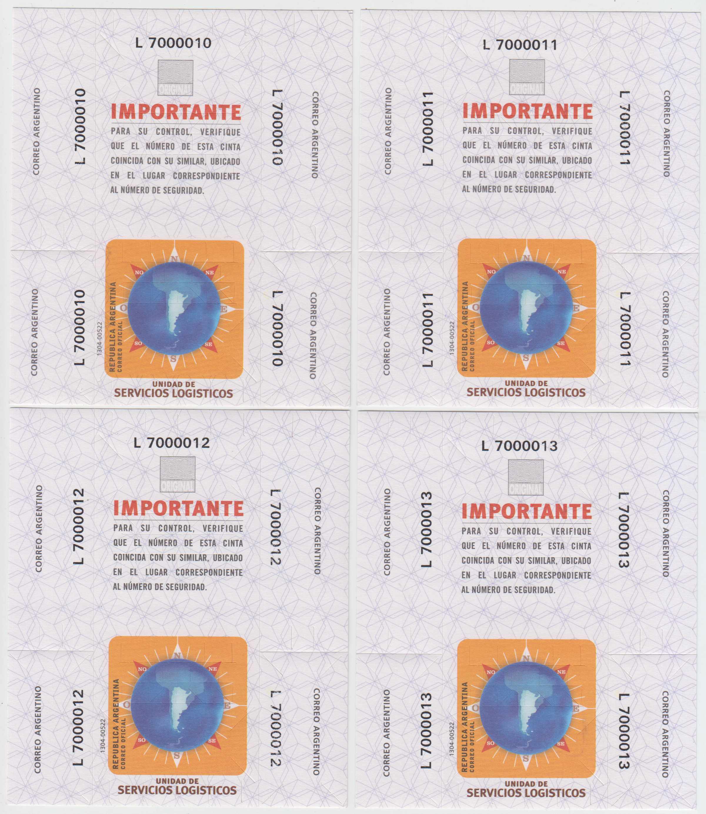 Argentina 2000 — Box & Parcel Post Seals