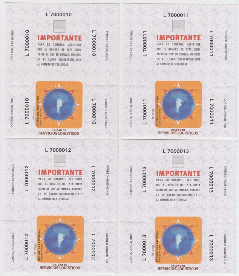 Argentina 2000 — Box & Parcel Post Seals