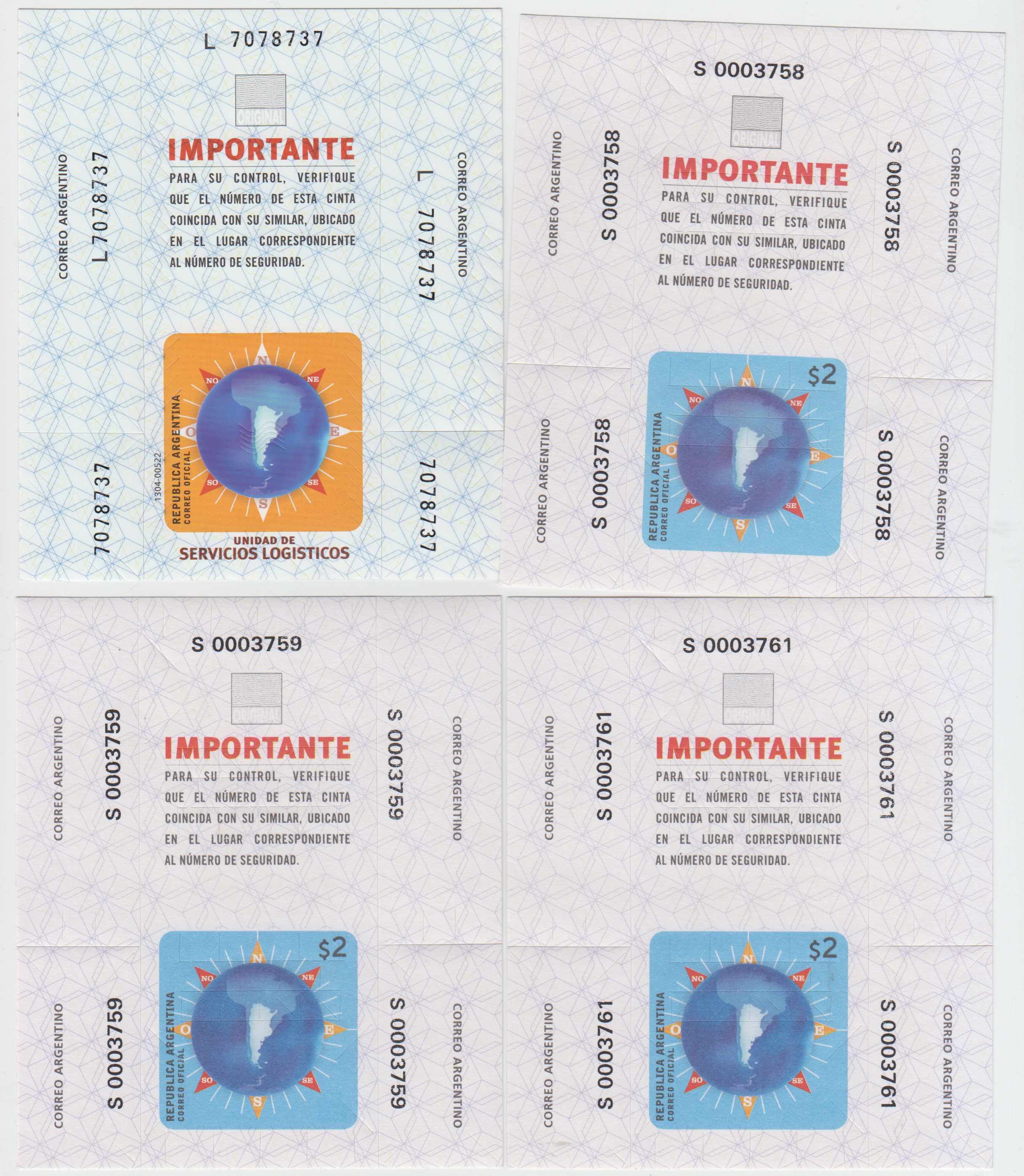 Argentina 2000 — Box & Parcel Post Seals