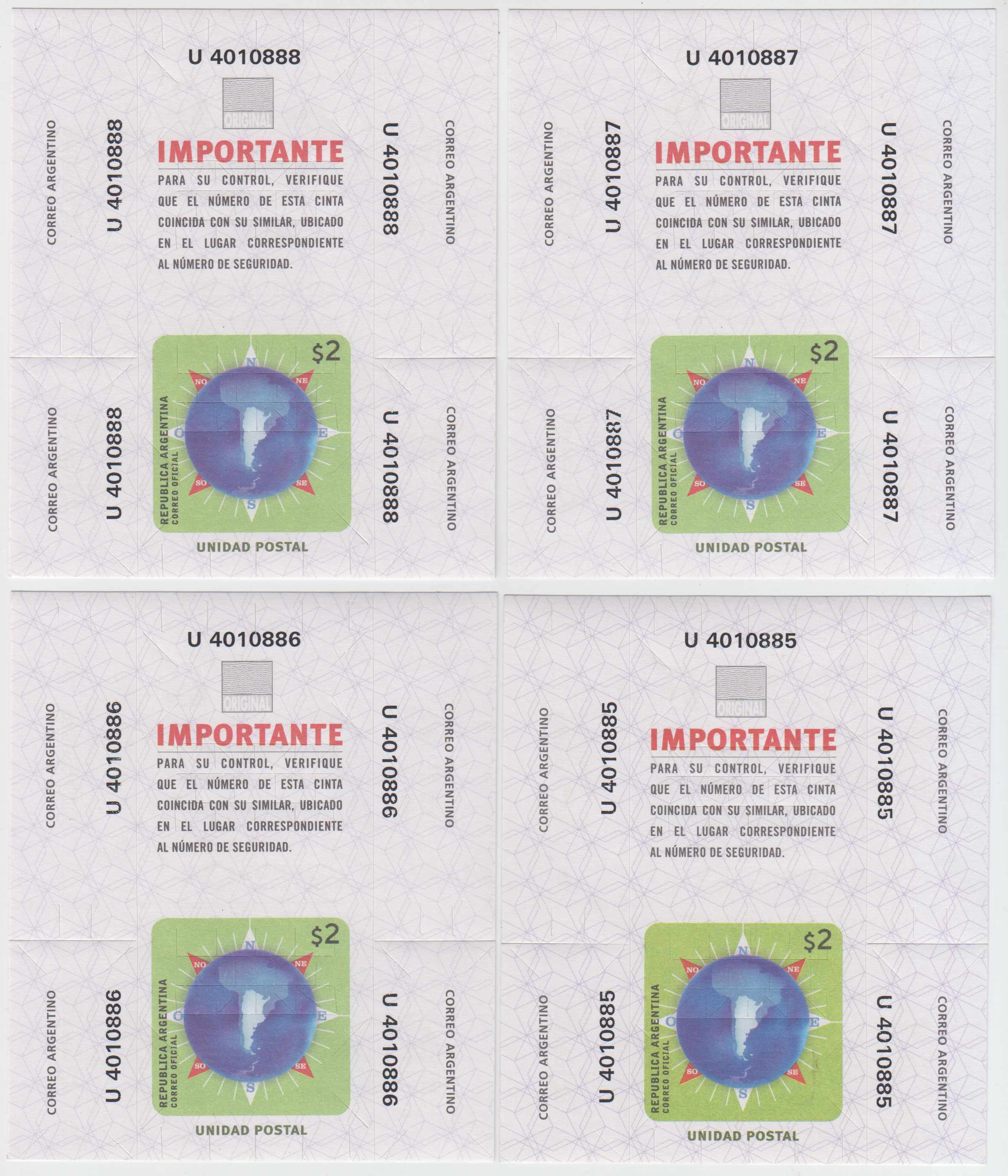 Argentina 2000 — Box & Parcel Post Seals