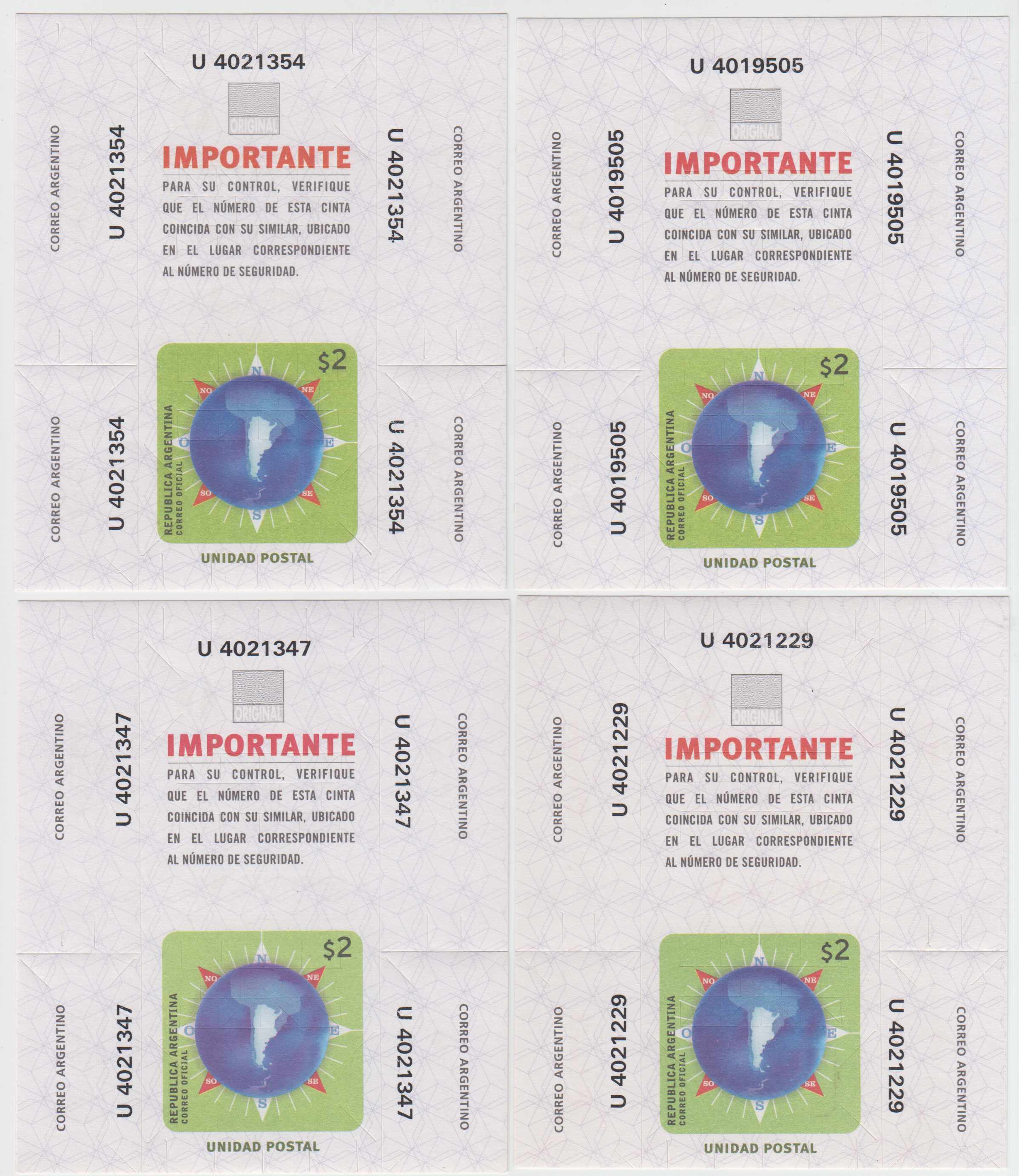 Argentina 2000 — Box & Parcel Post Seals