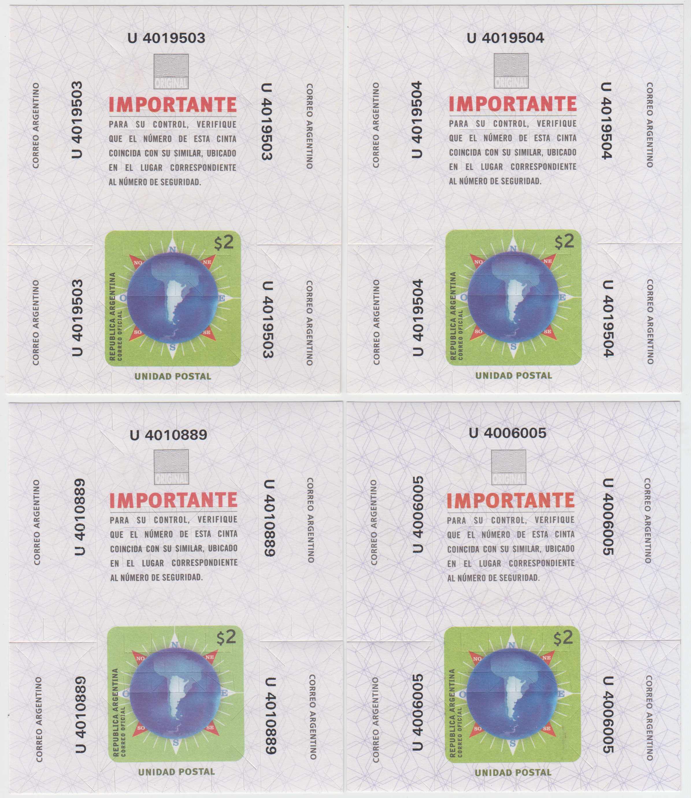 Argentina 2000 — Box & Parcel Post Seals