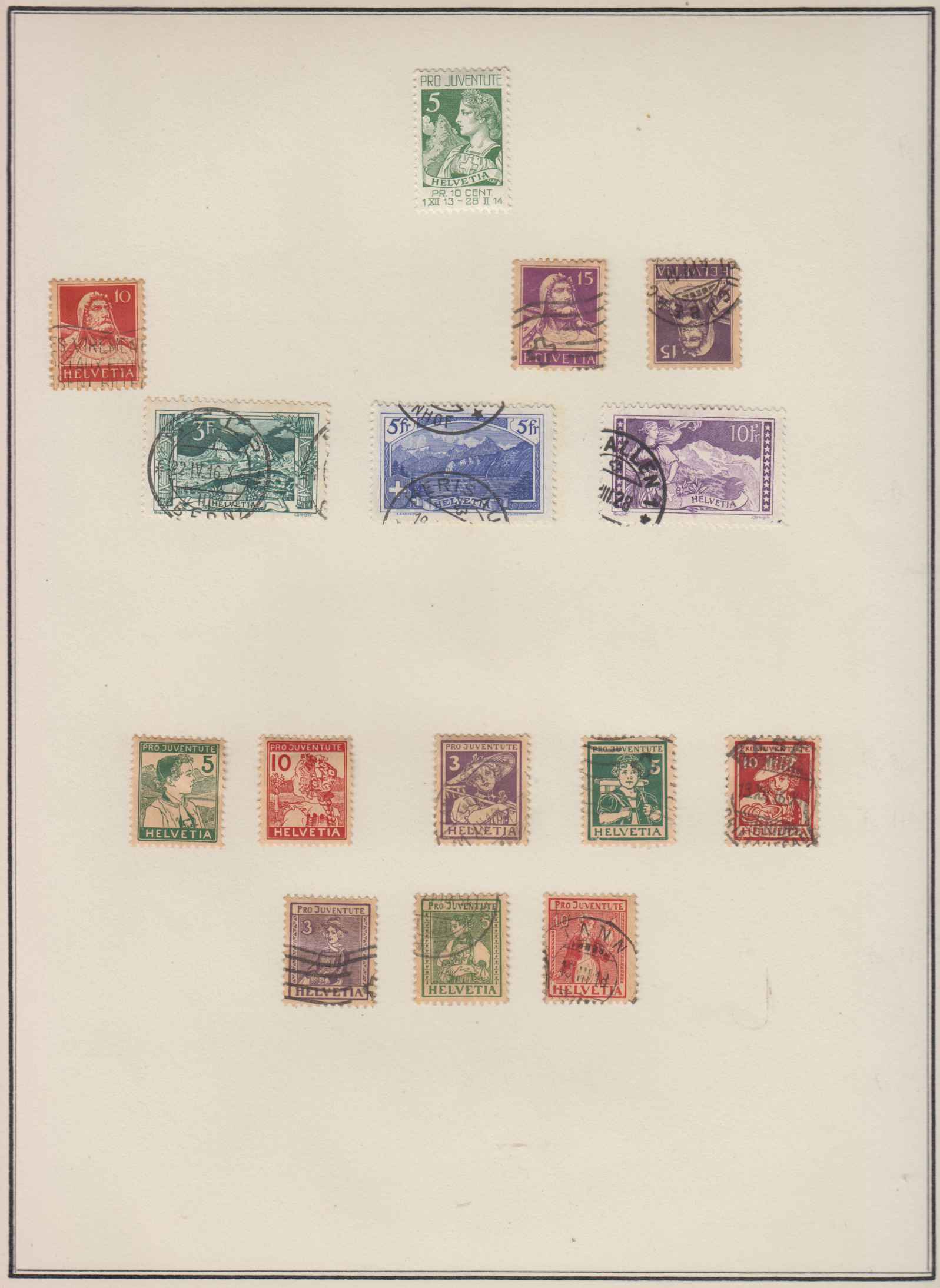 Switzerland 1882 — Collection of ordinary & semipostal stamps on 11 album pages including full sets & key…