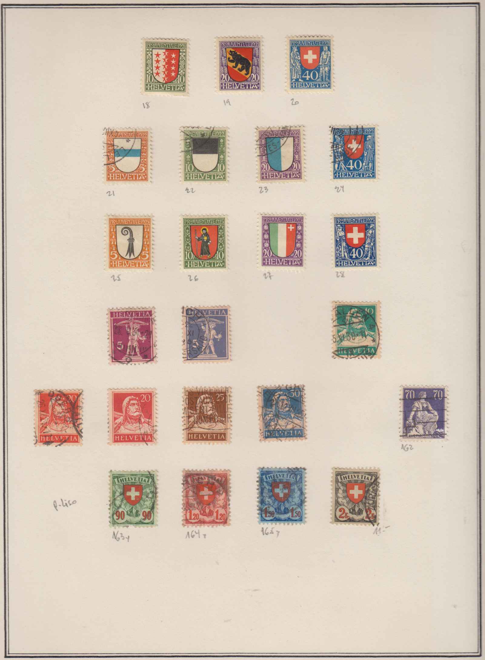 Switzerland 1882 — Collection of ordinary & semipostal stamps on 11 album pages including full sets & key…