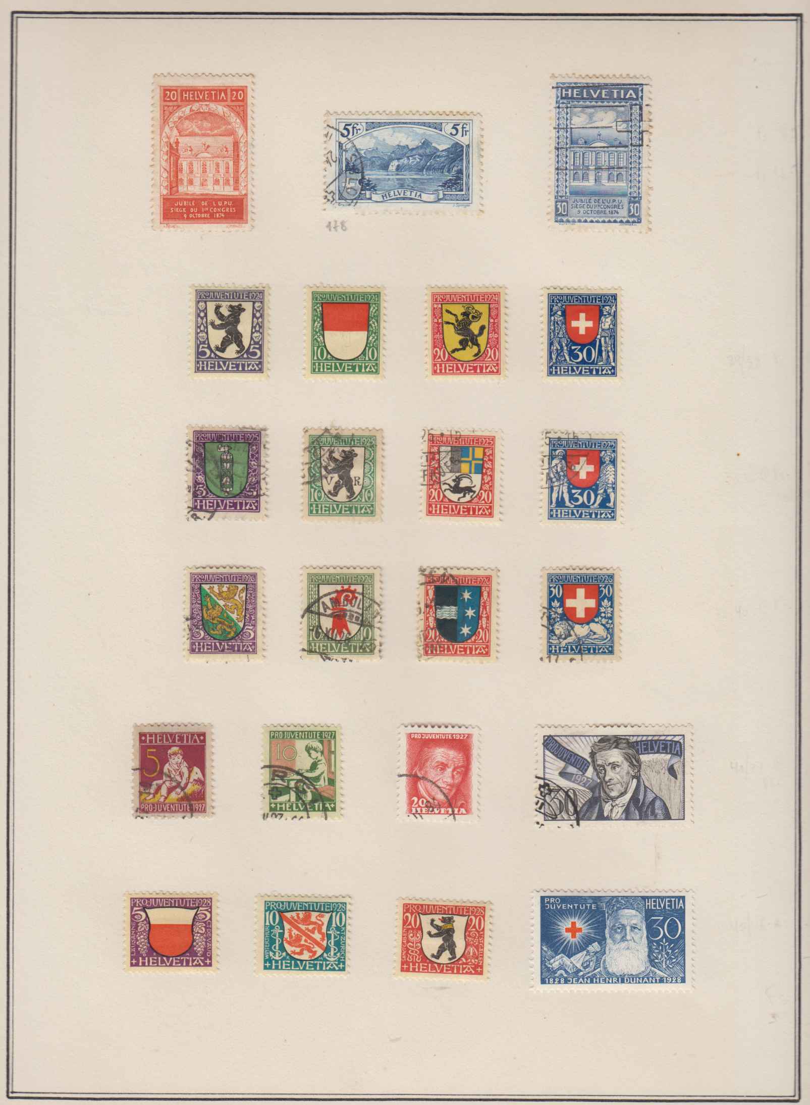 Switzerland 1882 — Collection of ordinary & semipostal stamps on 11 album pages including full sets & key…