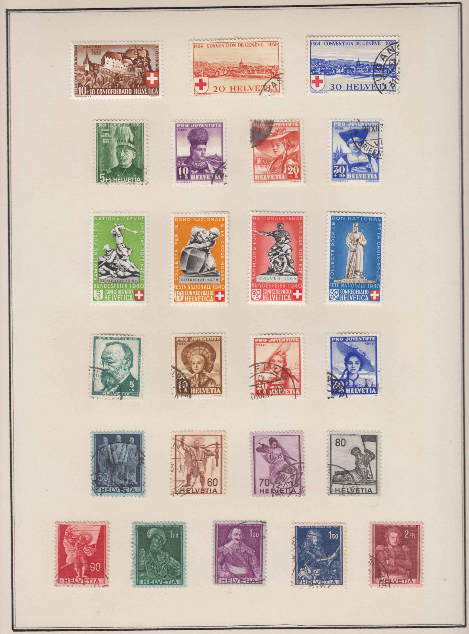 Switzerland 1882 — Collection of ordinary & semipostal stamps on 11 album pages including full sets & key…