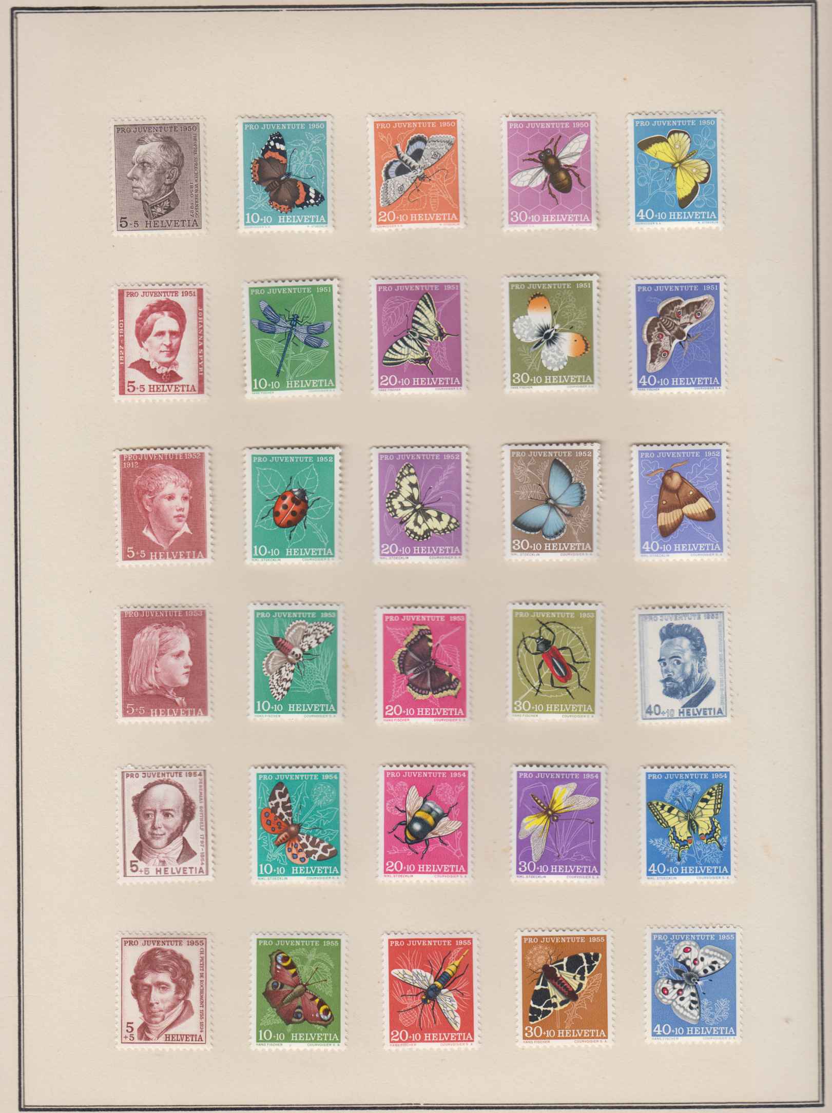 Switzerland 1941 — Ordinary & semipostal stamps collection on 14 pages, chiefly in full sets with much…