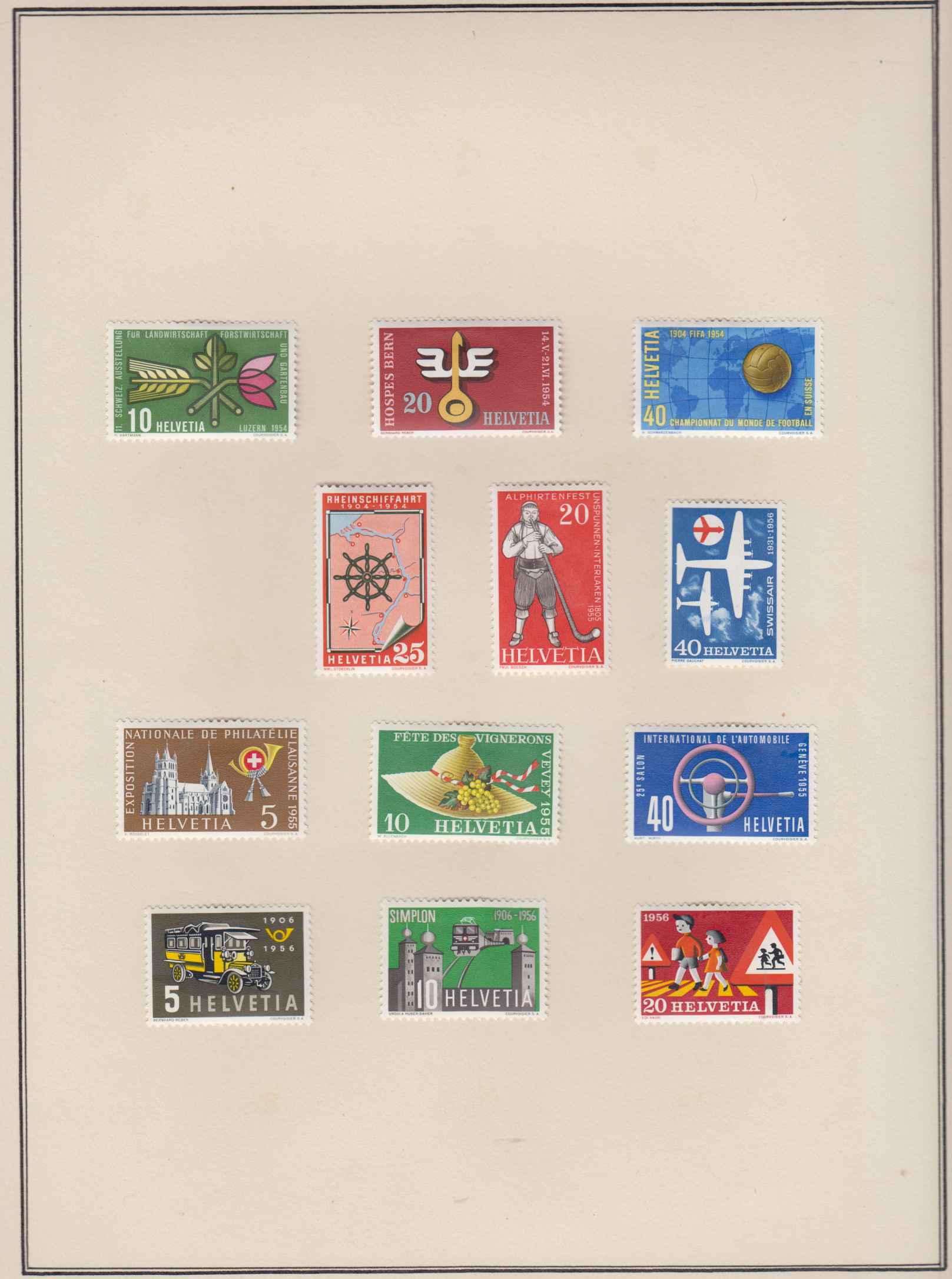 Switzerland 1941 — Ordinary & semipostal stamps collection on 14 pages, chiefly in full sets with much…