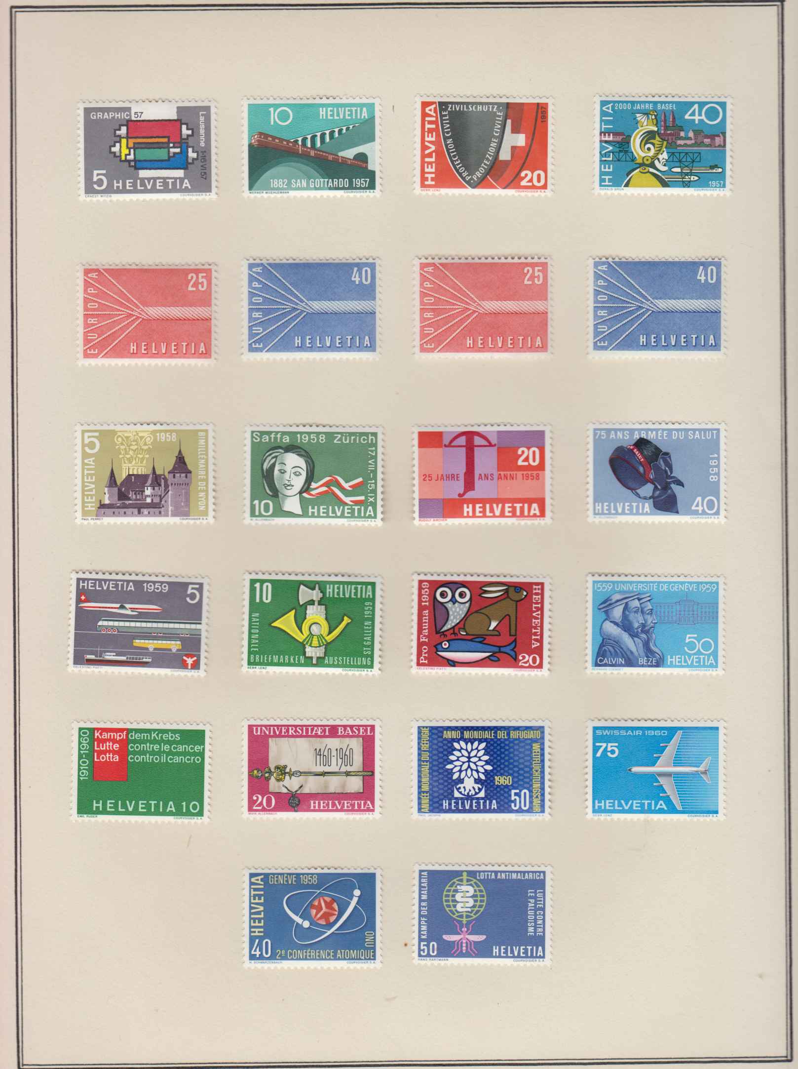 Switzerland 1941 — Ordinary & semipostal stamps collection on 14 pages, chiefly in full sets with much…