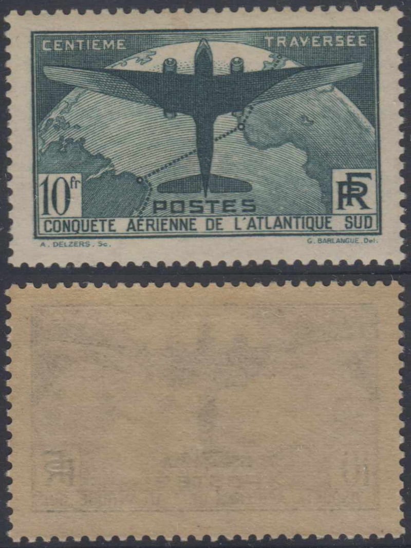 France 1936 — Airplane & Globe