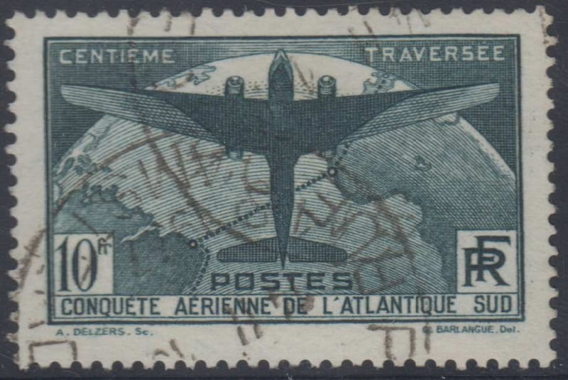France 1936 — Airplane & Globe