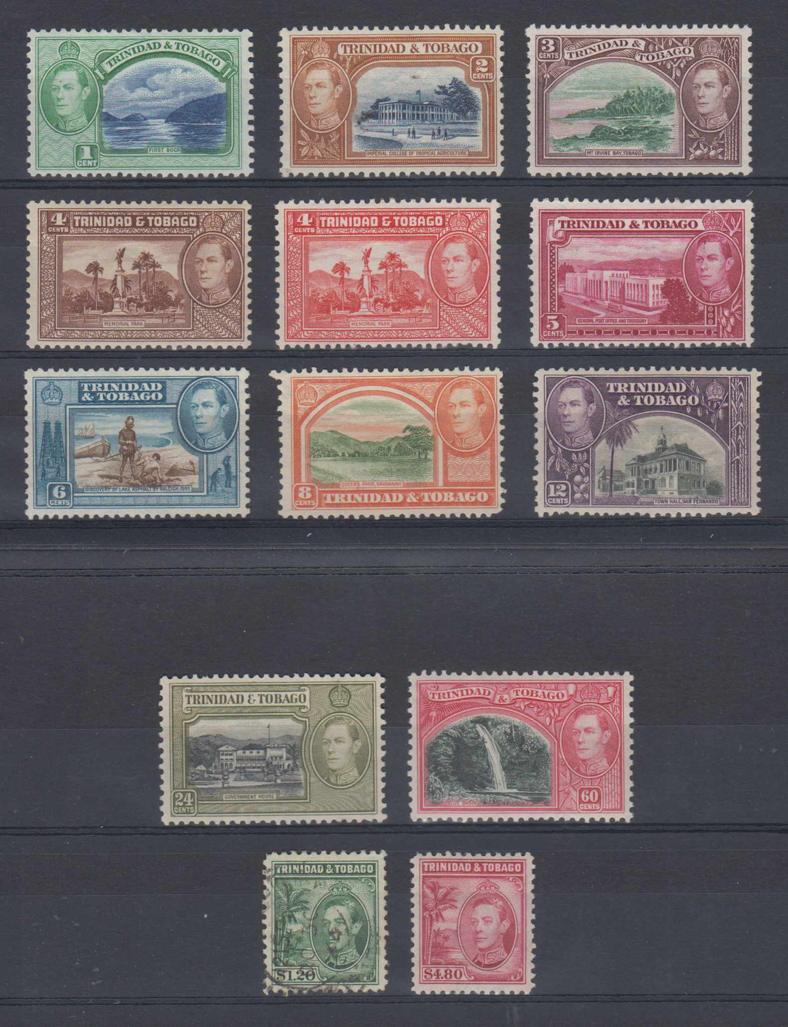 Trinidad & Tobago 1938 — Scott 50-61 (no 52)