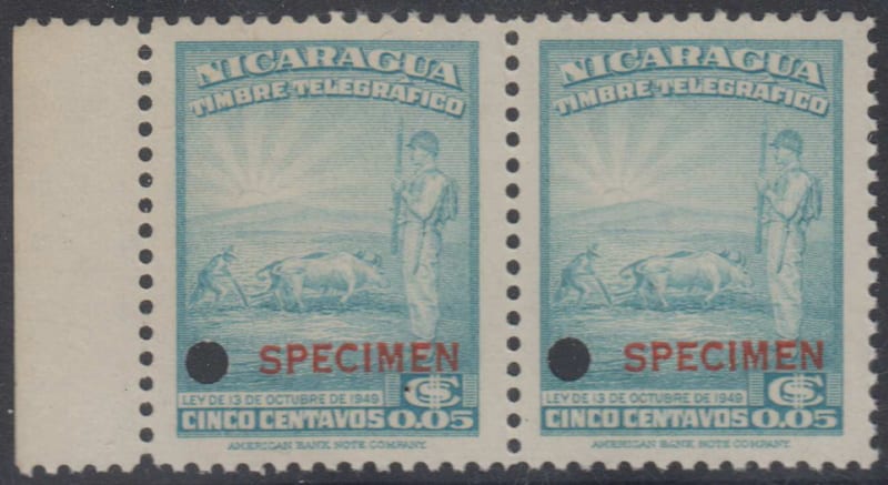 Nicaragua 1945 — Telegraph tax stamps