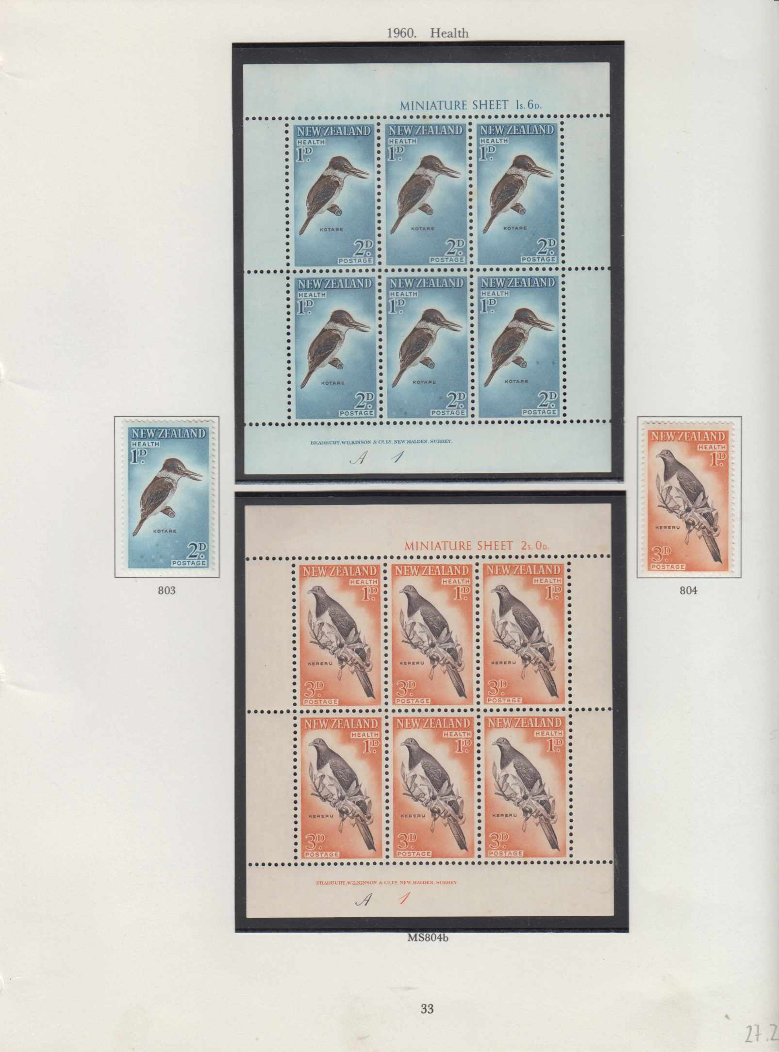 New Zealand 1960 — Ordinary & semi postal issues collection on 19 Stanley Gibbons album pages, chiefly…