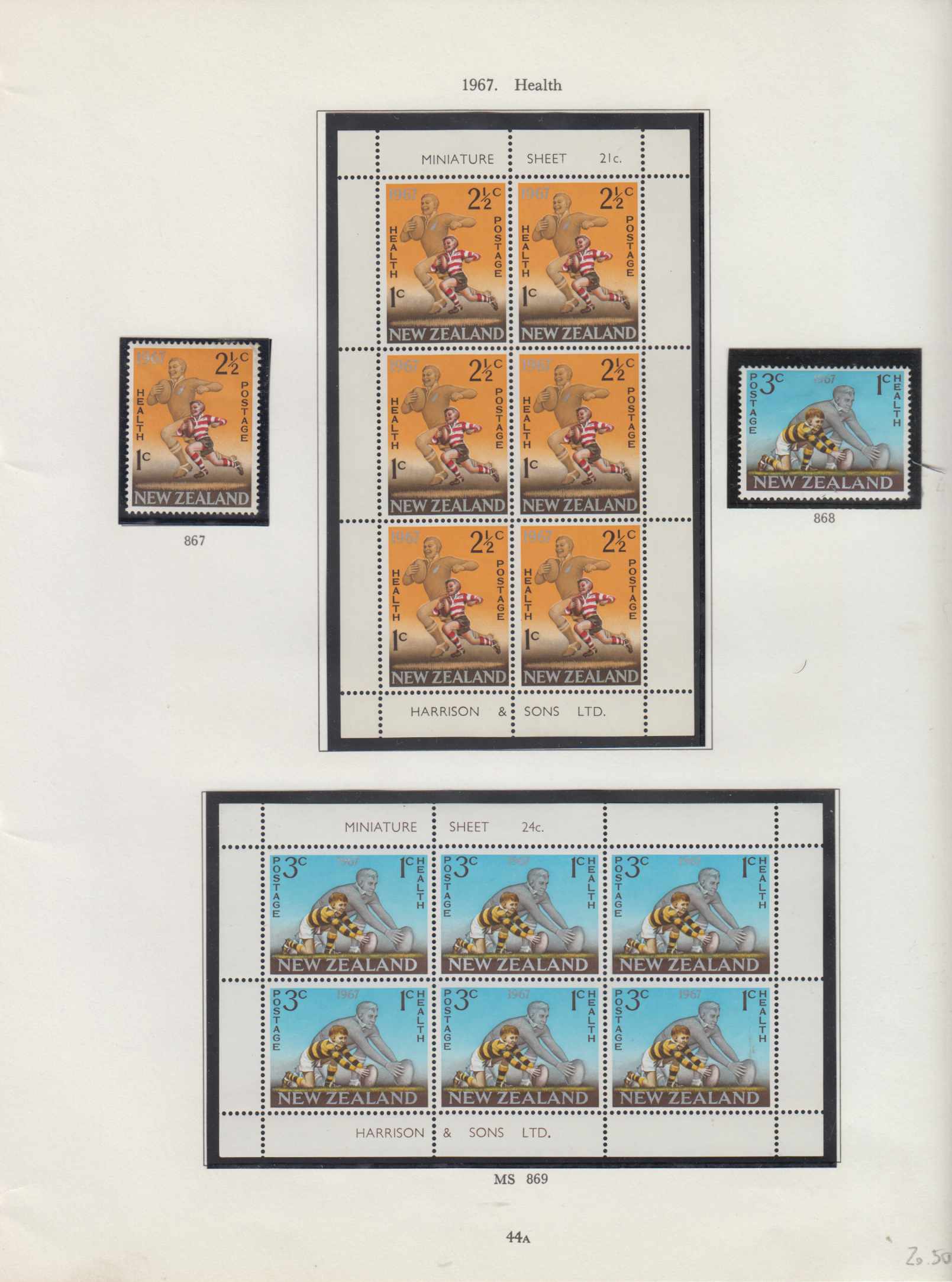 New Zealand 1960 — Ordinary & semi postal issues collection on 19 Stanley Gibbons album pages, chiefly…