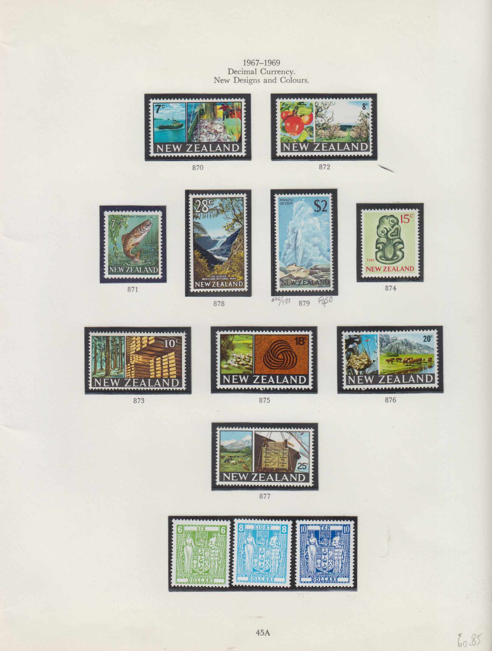 New Zealand 1960 — Ordinary & semi postal issues collection on 19 Stanley Gibbons album pages, chiefly…