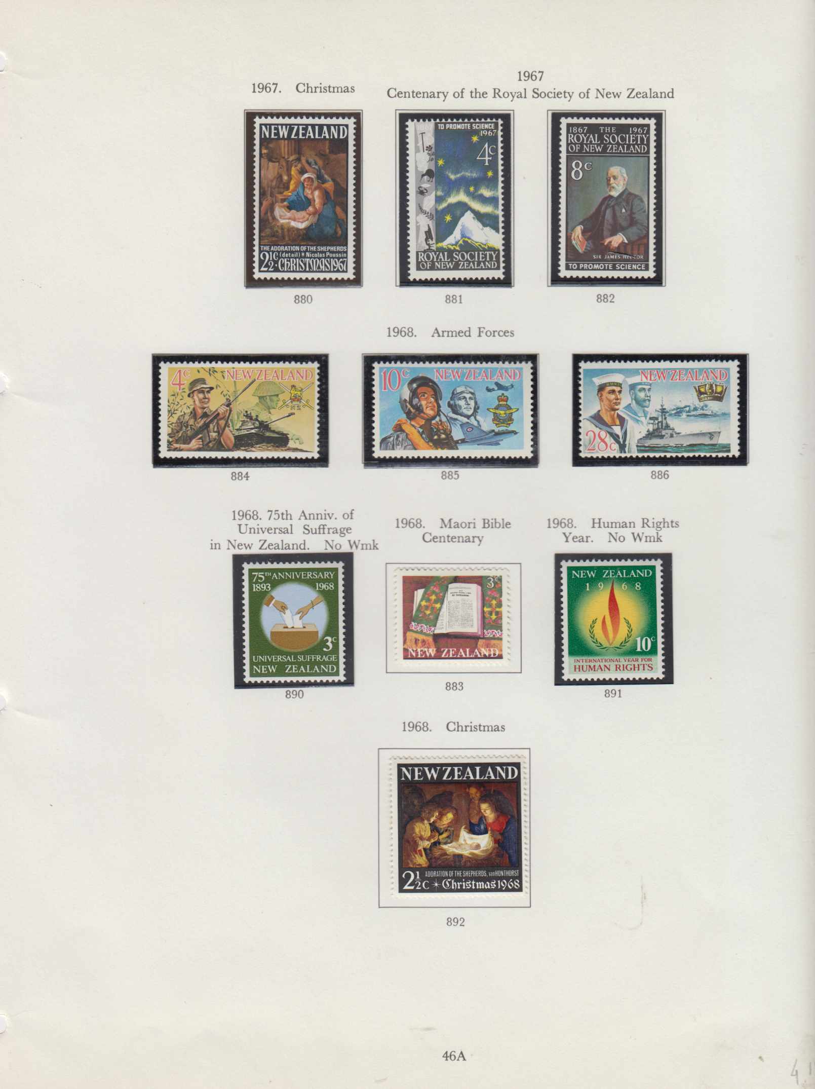 New Zealand 1960 — Ordinary & semi postal issues collection on 19 Stanley Gibbons album pages, chiefly…