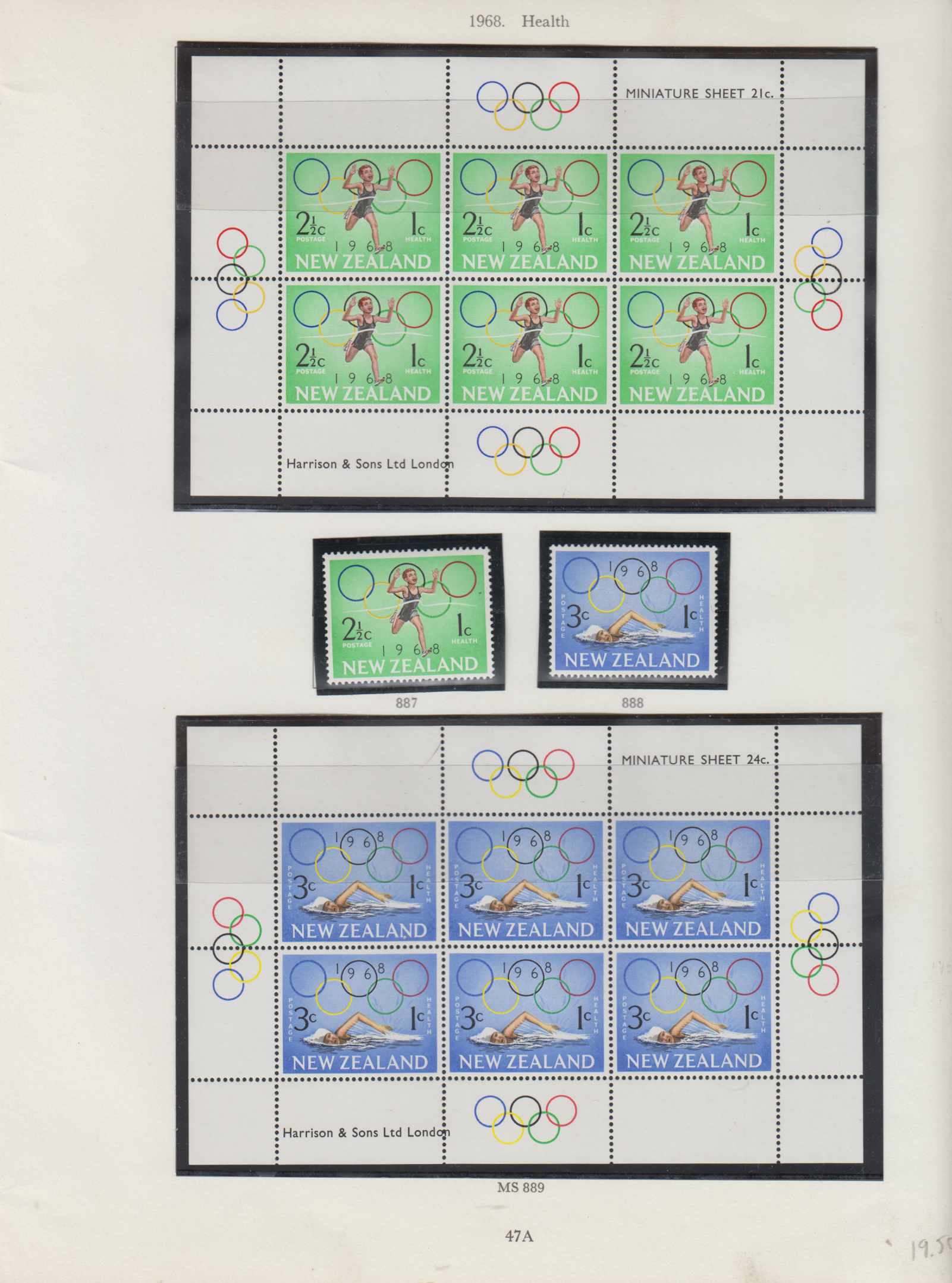 New Zealand 1960 — Ordinary & semi postal issues collection on 19 Stanley Gibbons album pages, chiefly…