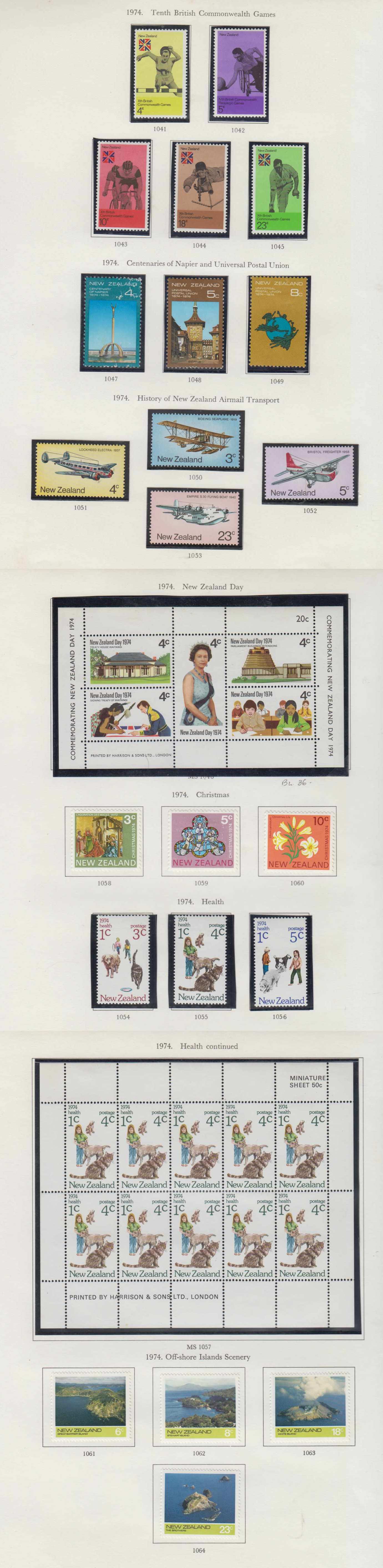 New Zealand 1970 — Ordinary & semipostal issues collection on 37 Stanley Gibbons album pages with complete…