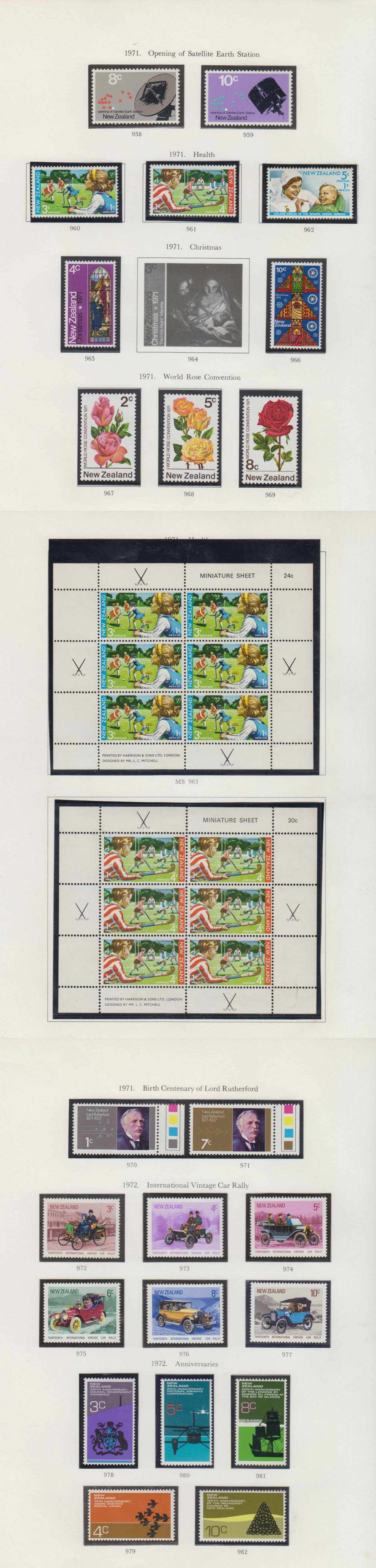 New Zealand 1970 — Ordinary & semipostal issues collection on 37 Stanley Gibbons album pages with complete…